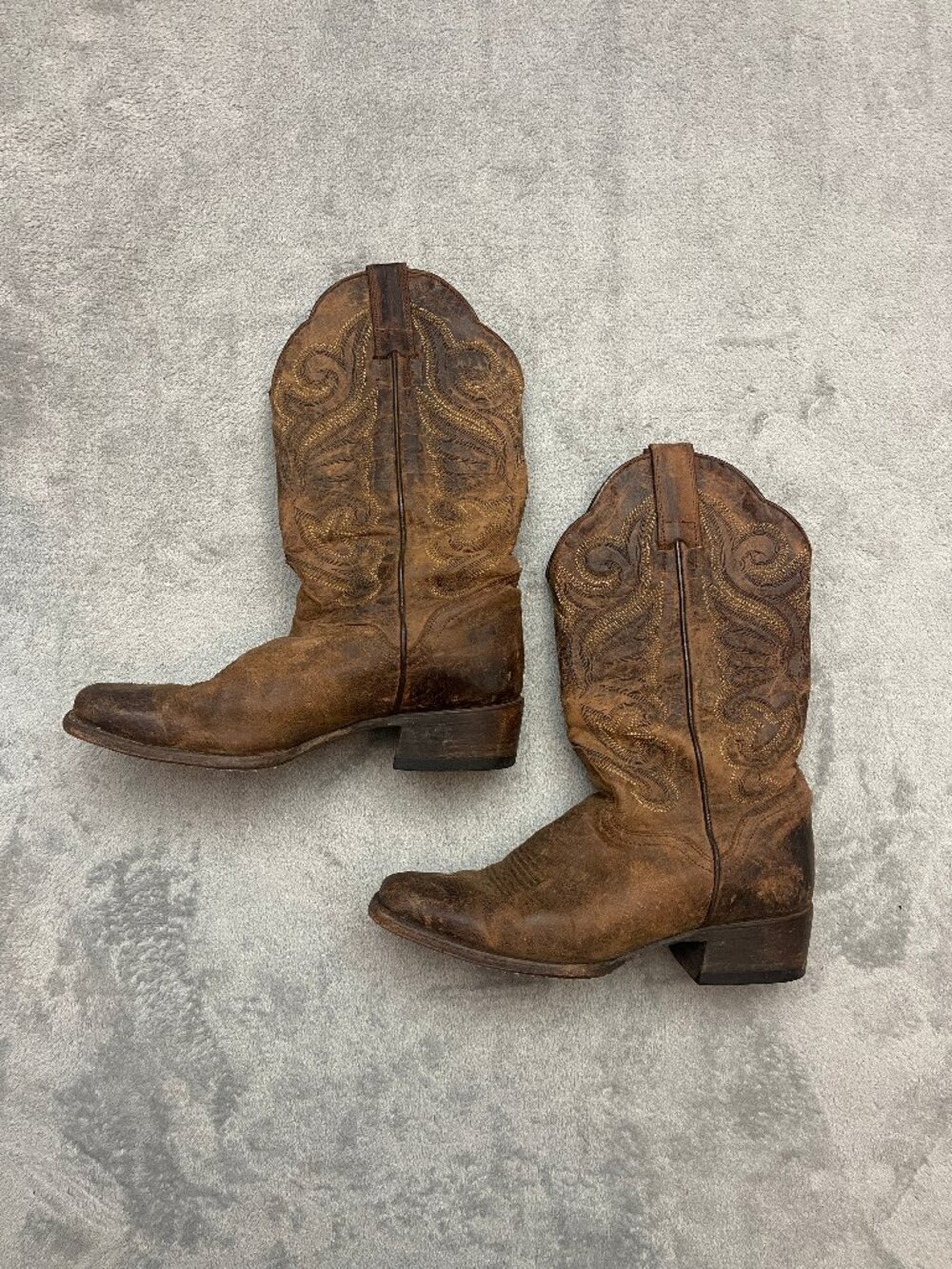 JB Dillon Boots JBW2304 Goat Leather 7.5 C Brown Western Cowgirl Square Toe
